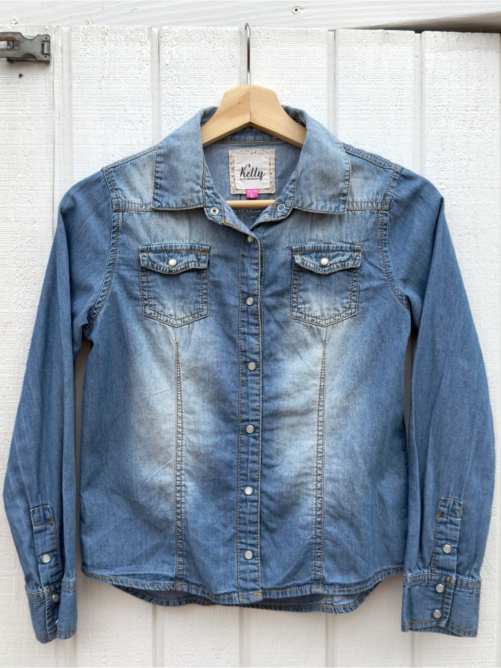 Kelly by 26 International Girl’s Denim Button-Up Shirt